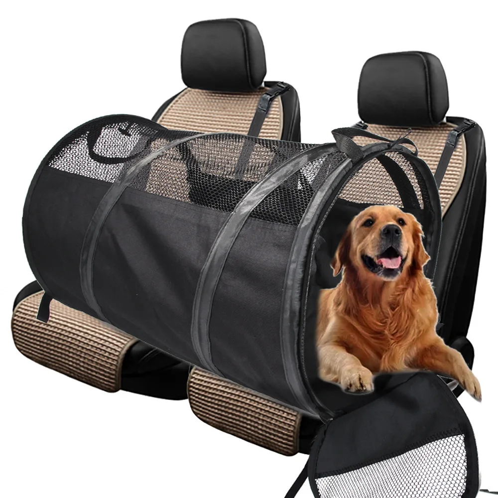 Wholesale custom fashion Pet car bag breathable and waterproof car rear seat collapsible tent pet cage