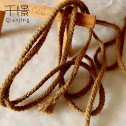 RC12  Factory inventory round rope 5mm khaki color cotton eight-strand rope