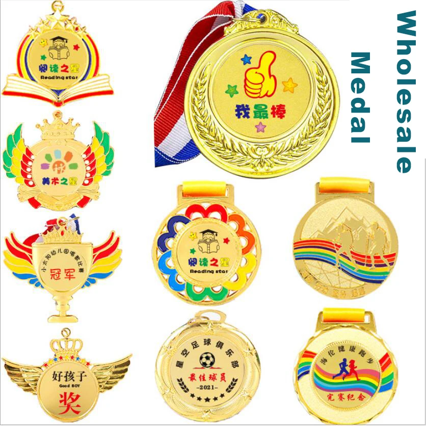 Medal Manufacturer Wholesale Custom Sublimation Blank Metal Gold Award Trophies and Medals Sports Custom Karate Taekwondo Medals
