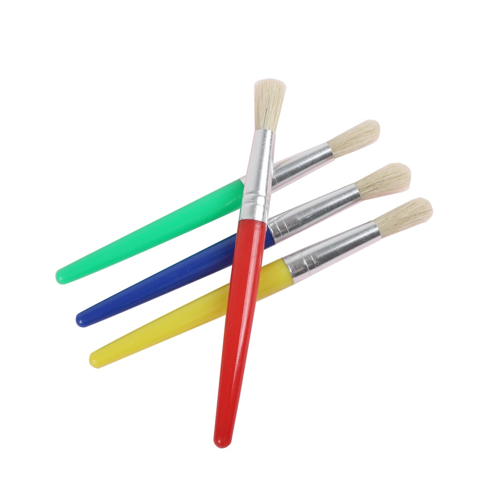 4 шт., кисти для рисования маслом, с пластиковой ручкой