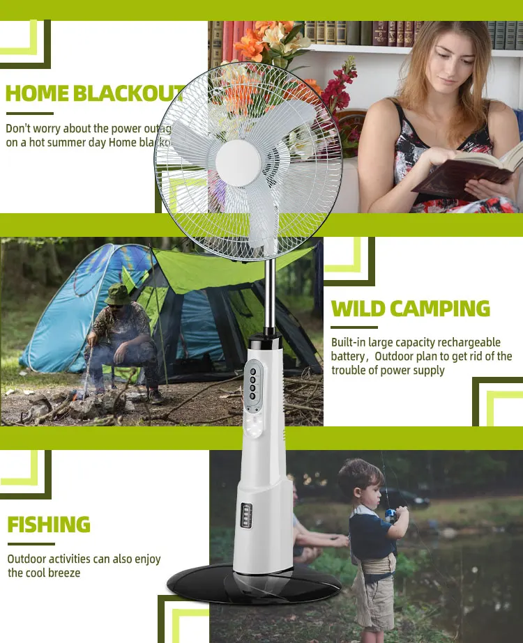 New Design energy efficient AC DC 16' floor Standing fan Adjustable Height 16 inch Standing Floor Fan For Living Room Bedroom
