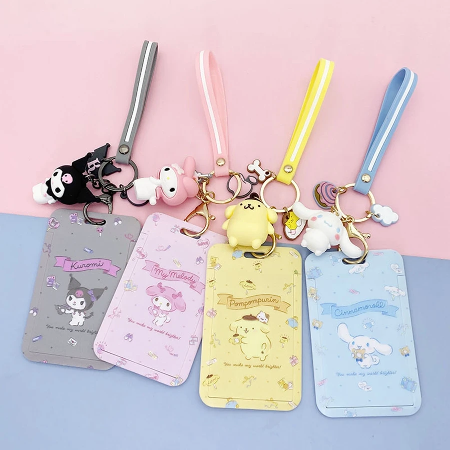 Cute Meal Card Set Puppy Doll Badge Bus Subway Card Protective Case Student Campus Meal Card Keychain