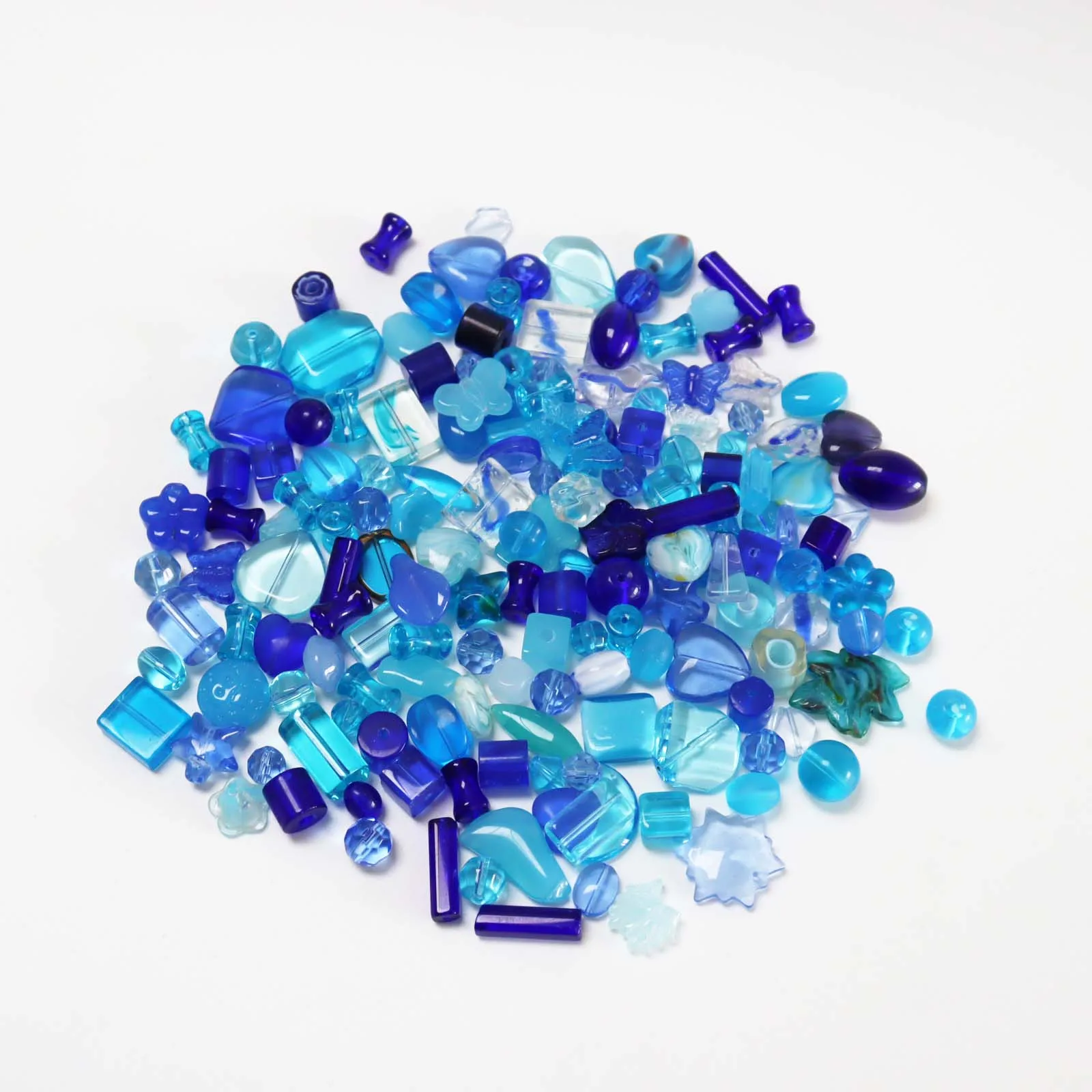 Mixed blue lampwork murano glass beads wholesale for kids jewelry making star heart round square beads