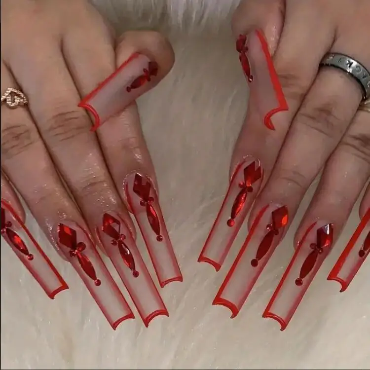 240pcs Full Cover Long Coffin Gel Nail Tips Set Clear Acrylic Press On Nails with French Tips for Beautiful and Durable Manicure