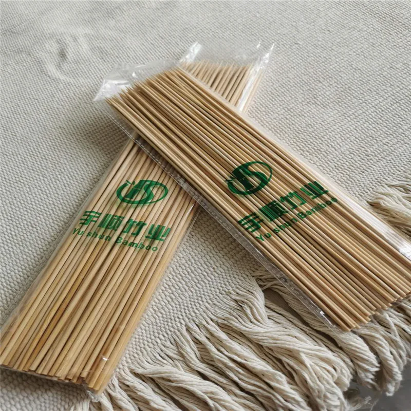 
Wholesale Custom Logo 3.0mm*30cm Bamboo Skewer Sticks BBQ/Fruit/Kebab Natural Wood Sticks Barbecue Stick 100PCS/bag 