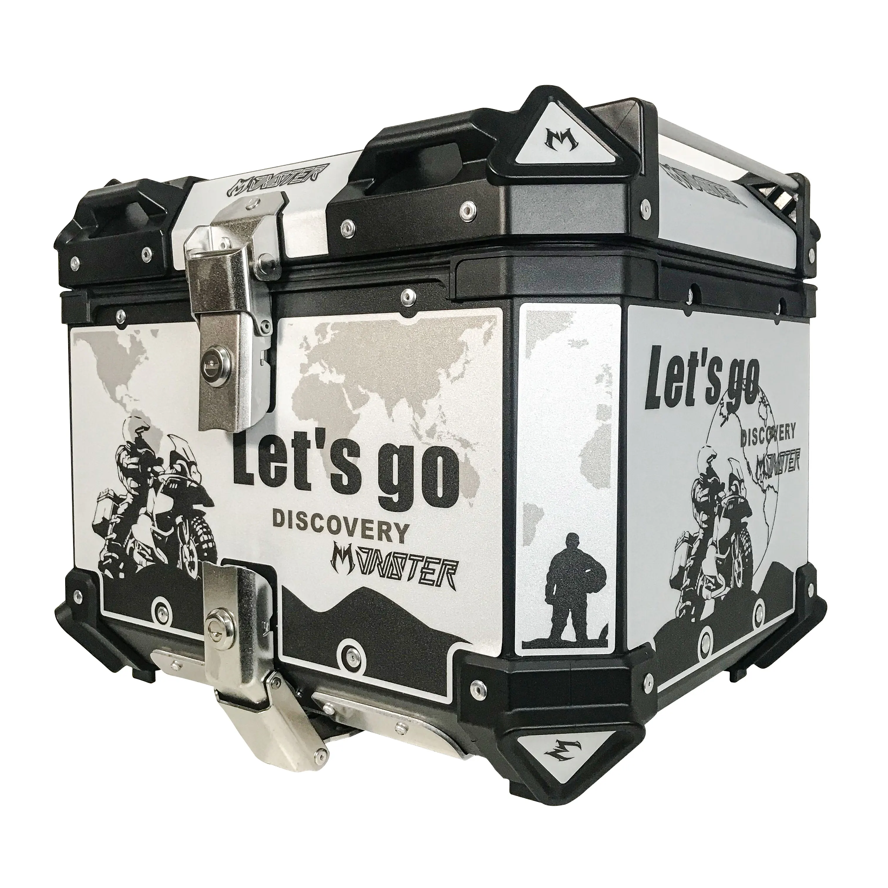 Черная фабрика, 45-литровые Алюминиевые Верхние коробки, мотоциклетные Чехлы, задние коробки