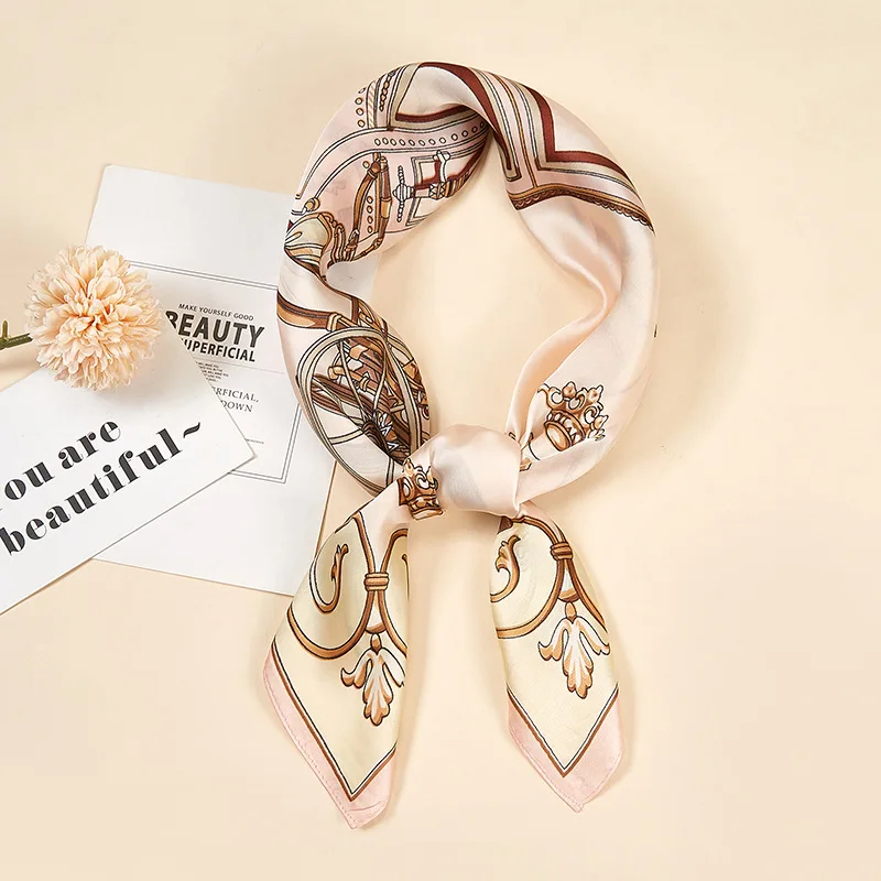 100% Silk Scarves Printing Service Designer foulard en soie Women Square Custom Silk Scarf with Logo