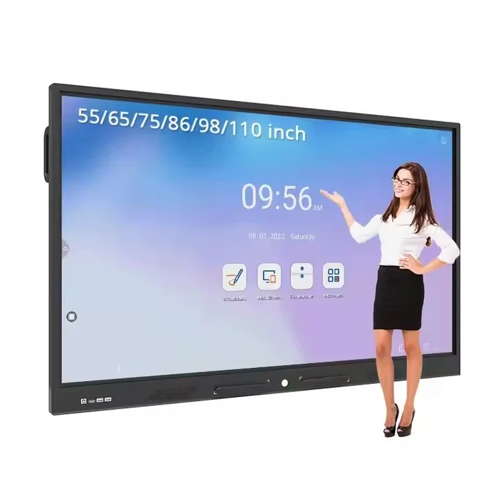 65 75 86 98 110 Inch 4k All In One Interactive Whiteboard Digital Smart Board Touch Screen Teaching Board For Classroom