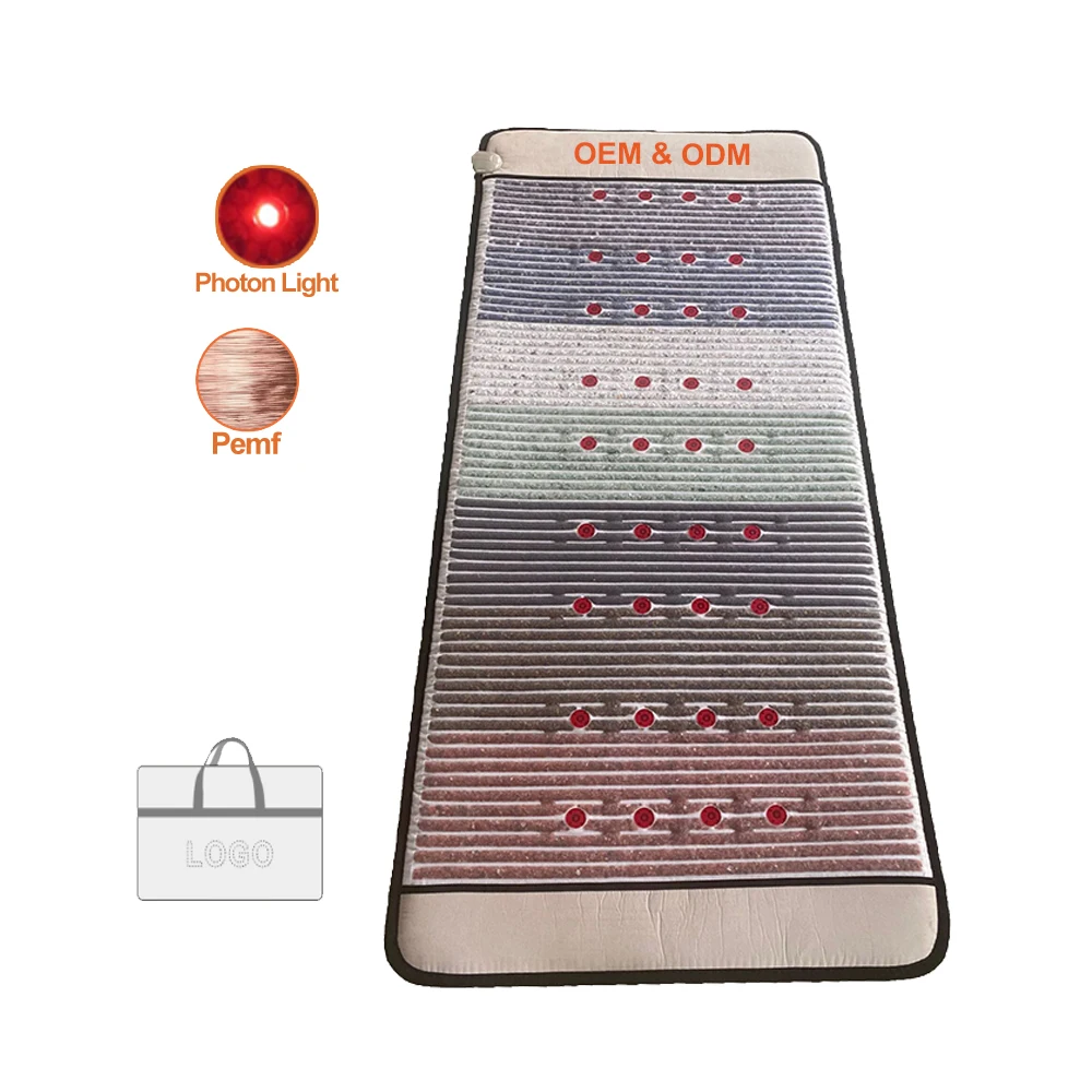 Best Chakra Rainbow amethyst Jade Tourmaline mattress price Bio photon mat Healing Pulsed Magnetic Therapy Infrared Heating pads