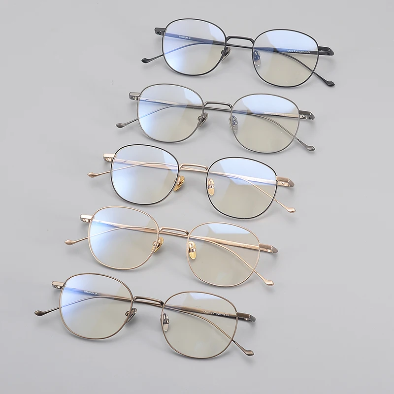 Ретро японская дизайнерская титановая оправа для очков близорукости Высококачественная модная круглая против синего света