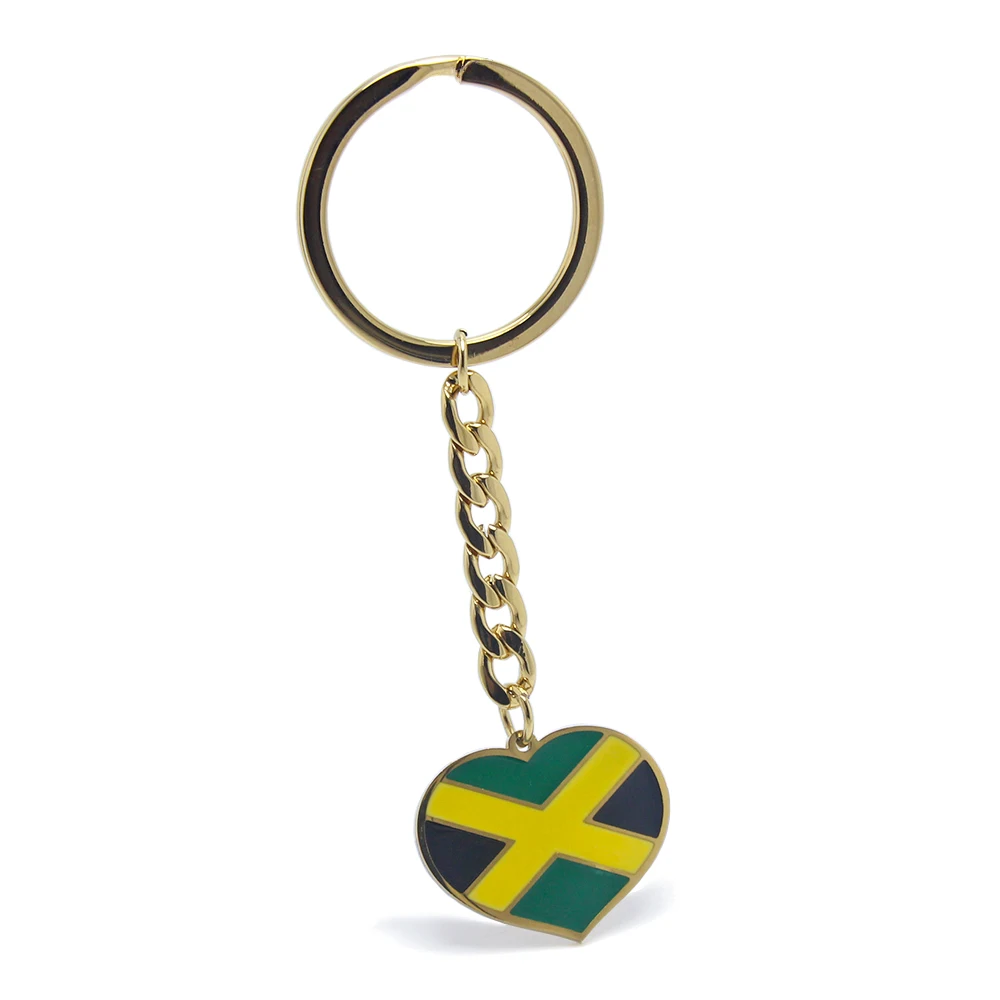 Металлический брелок с флагом Ямайки