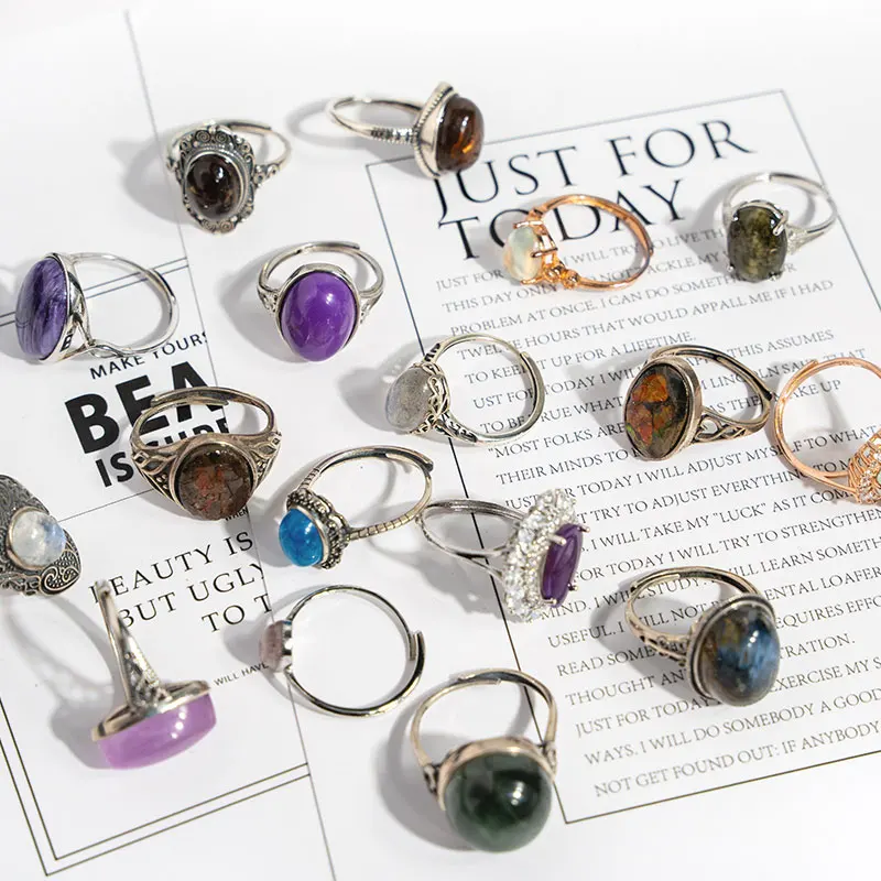 Robin Crystal factory mixed carved crystal stone gemstone fashion fine jewelry rings