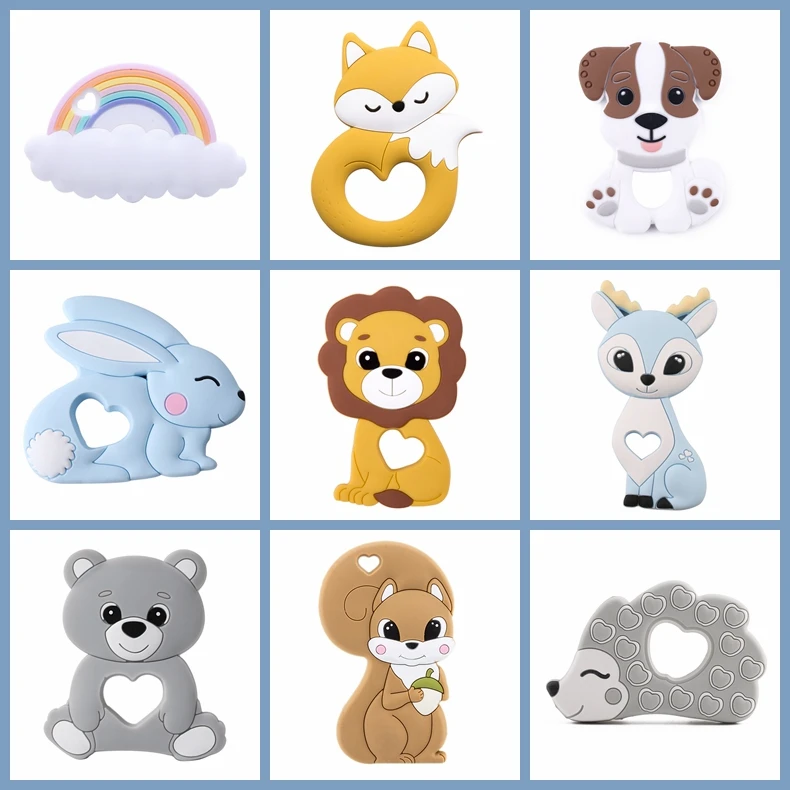 
Exclusive Design Silicone Rabbit Shape Necklace Pendant Baby Bunny Silicone Teether 