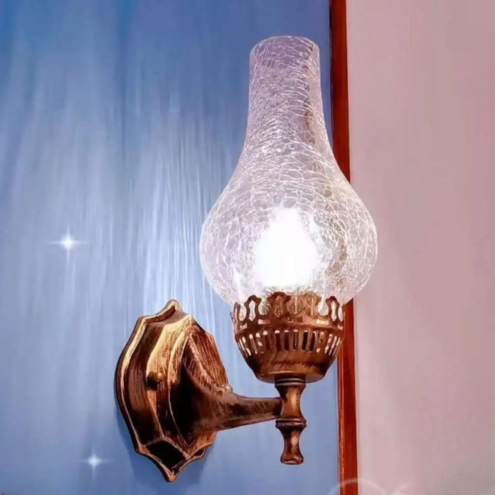 Old-fashioned Kerosene Antique Lamp Coffee Shop Hotel Corridor Frosted LED Wall Light