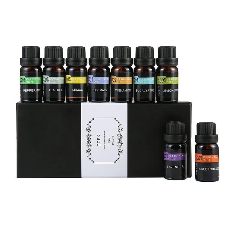 Ready Stock Wholesale 100% Natural Aroma Diffuser Essential Oil Gift Set 9 LAVENDER,LEMONGRASS,SWEET ORANGE Essential Oil