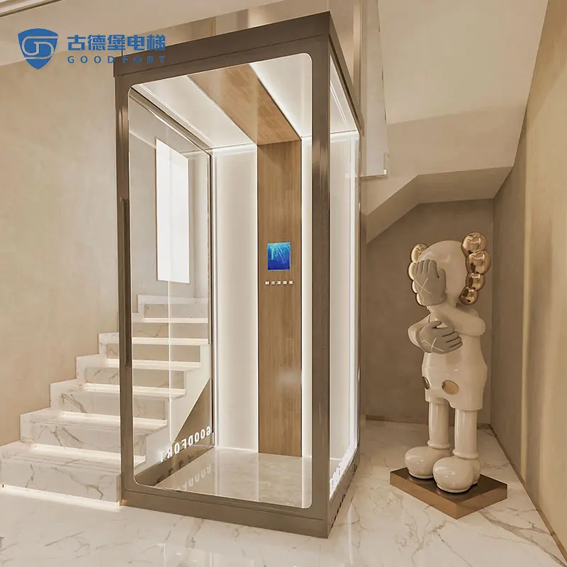 Modern Hydraulic and AC Drive Home Elevator for Duplex Two-Story House New Condition Passenger Residential Elevator for Hotels