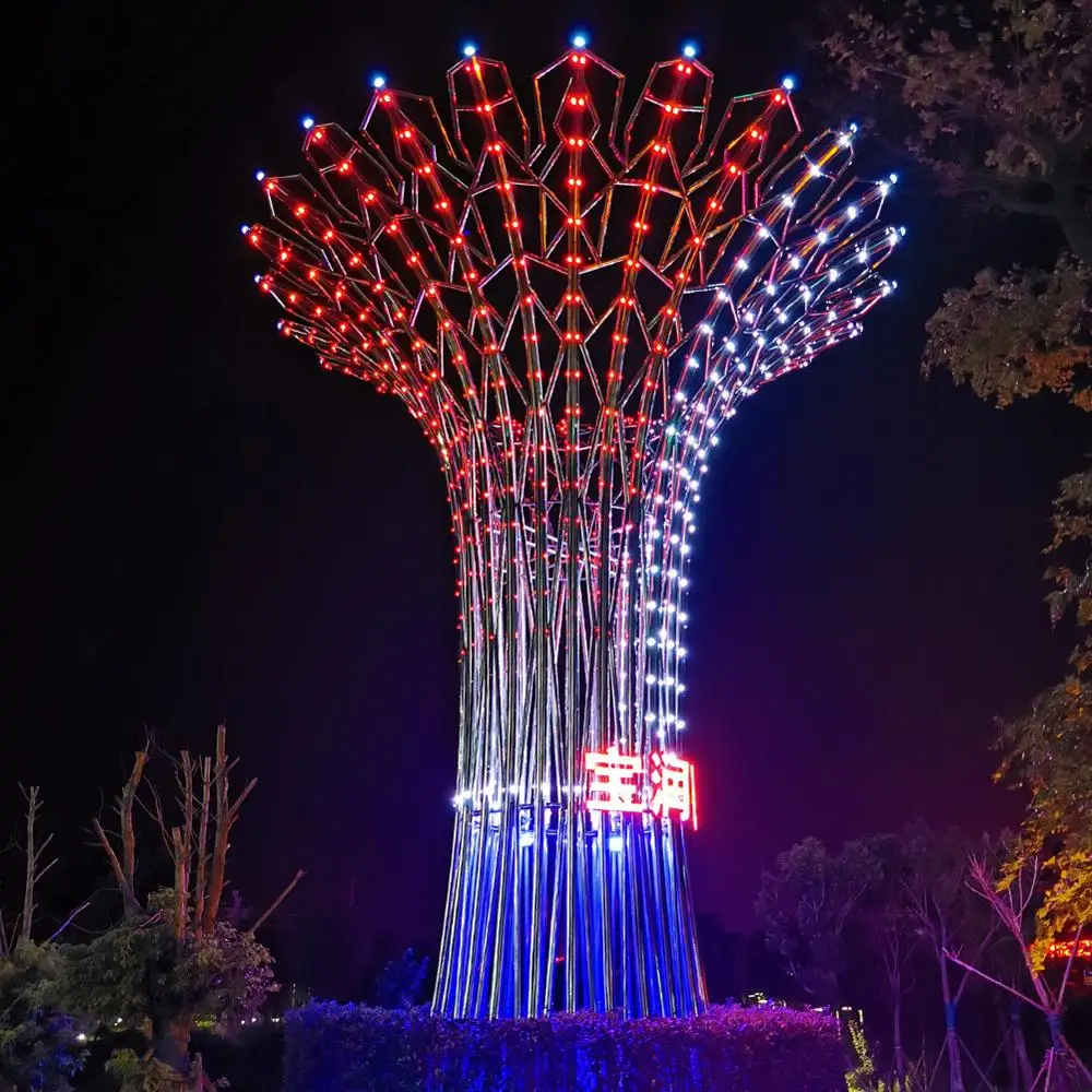 Праздничная светодиодная гирлянда, 3D башня, уличный свет