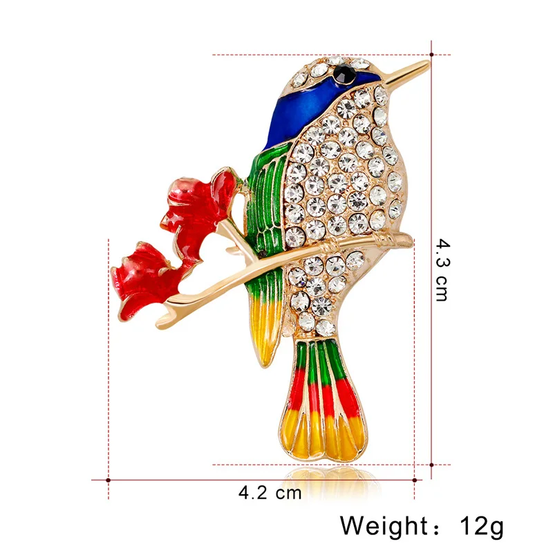 fancy cute bird brooches pins,blingbling crystal enamel animal metal rhinestone brooch corsage accessories