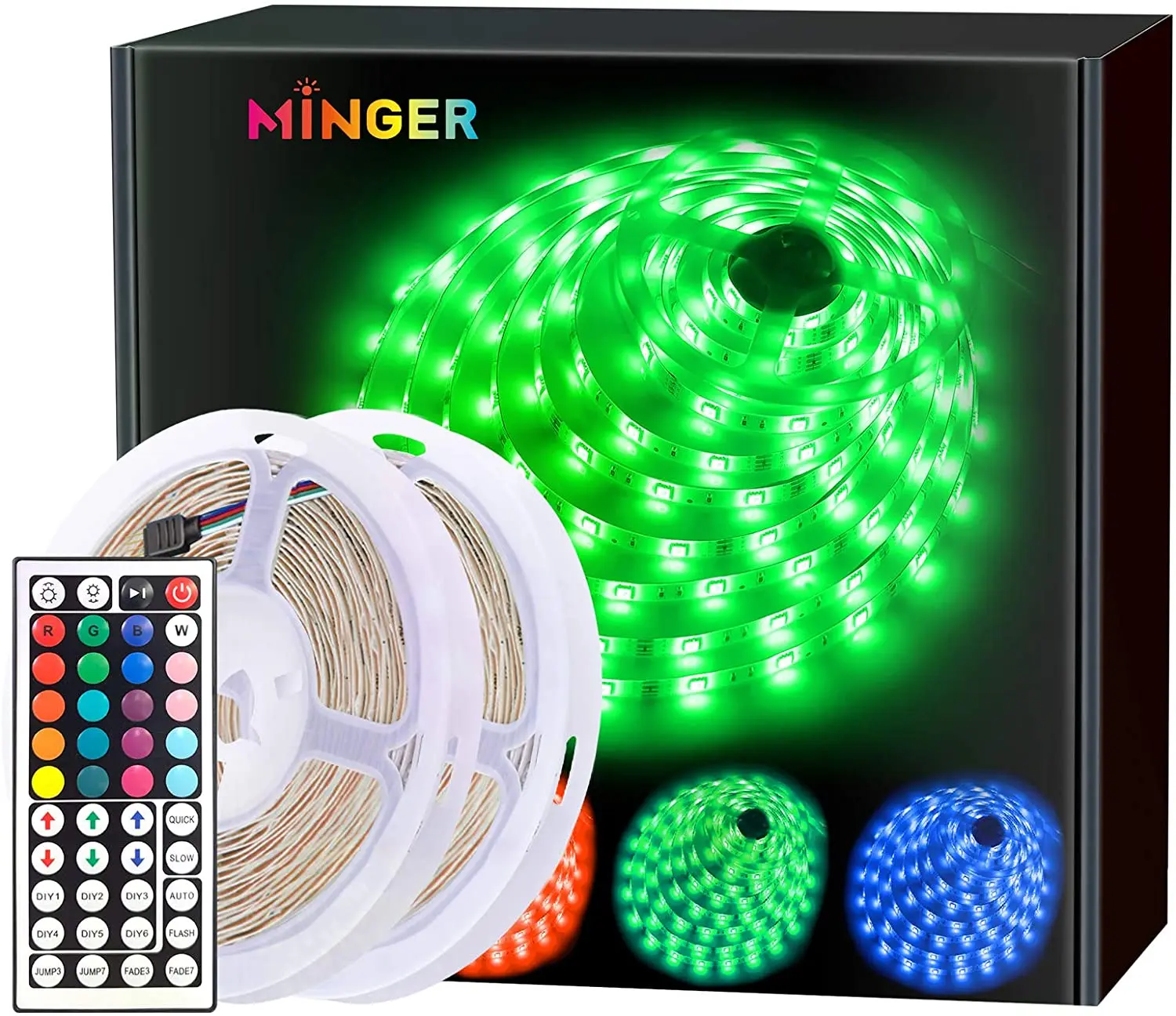 
16.4ft RGB 5M Waterproof IP65 Remote Multicolor Led Light Strip 5050 LEDs RGB Strip Light Kit for Home Store Shop Decor 