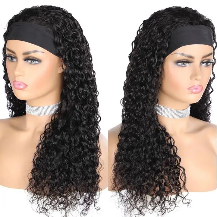 Top Quality Virgin Human Hair Wholesale Afro Kinky Curly Brazilian Headband Wig,Headband Kinky Wigs For Black Women
