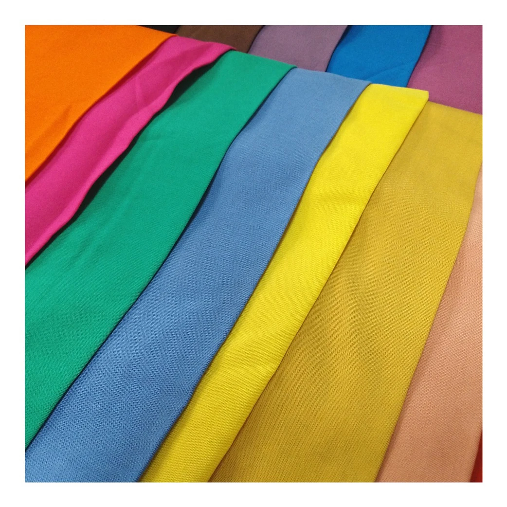 Shaoxing окрашенная вискозная ткань 30s 45s вискоза тканая простая однотонная для
