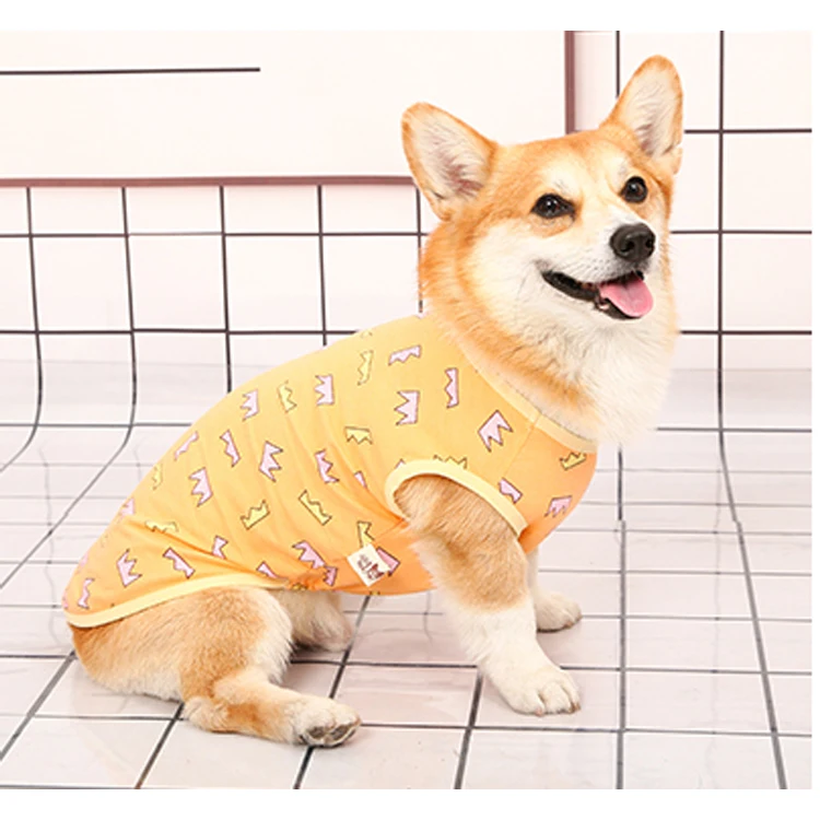 Custom logo luxury summer pet apparel & accessories high quality pattern cotton dog clothes