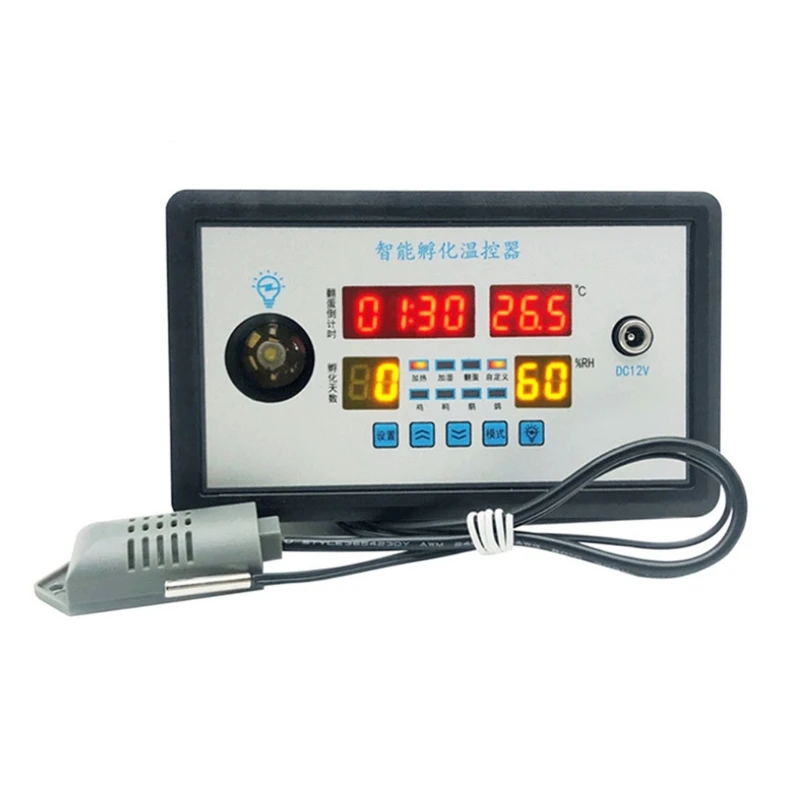 Digital Thermostat for Incubator Temperature Controller DC12V with 3.3ft Temp and Humidity Probe Heater Freezer Drop Shipping