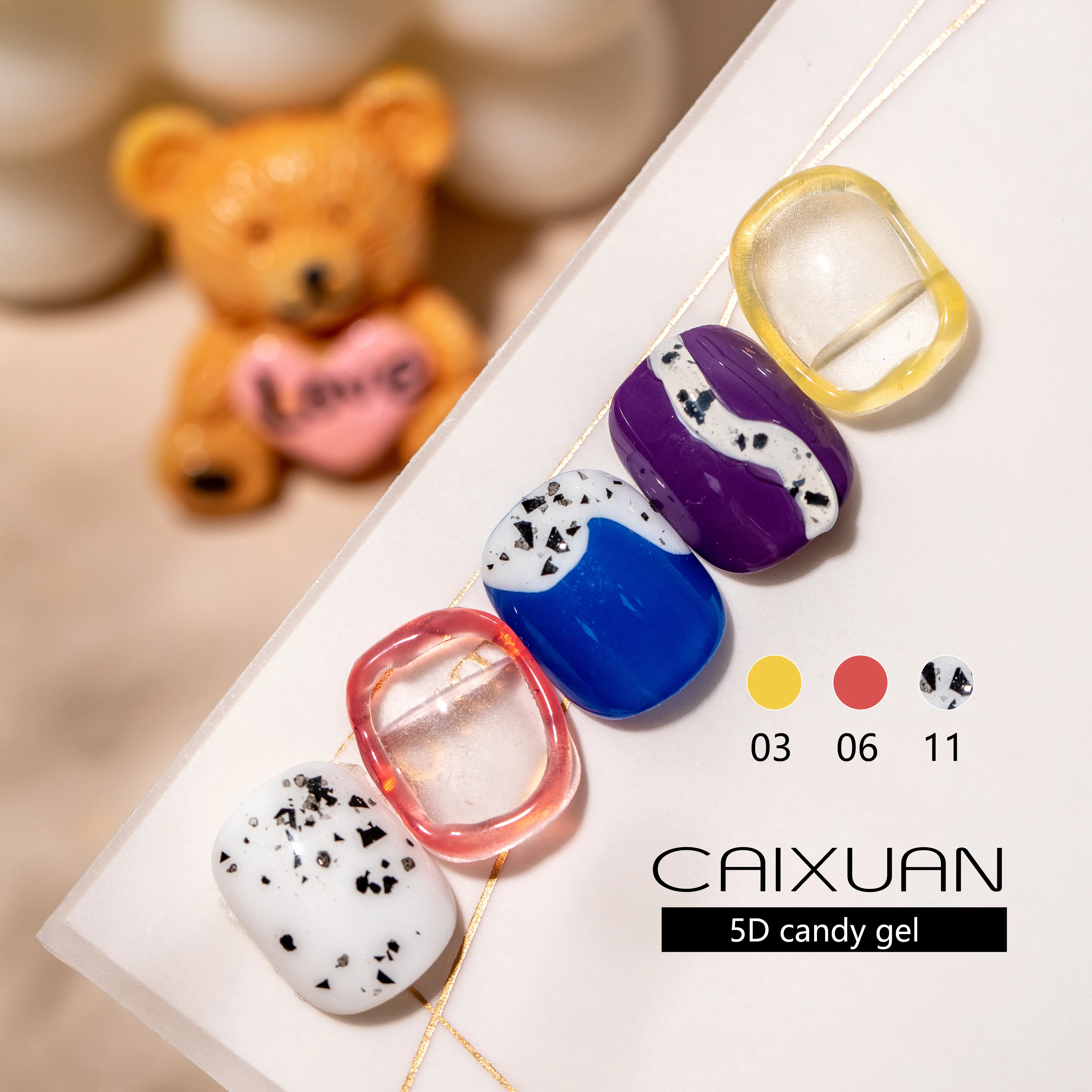 Caixuan Новое поступление летний цвет 5D гель для конфет 8 г сжимаемая трубка или упаковка оптом