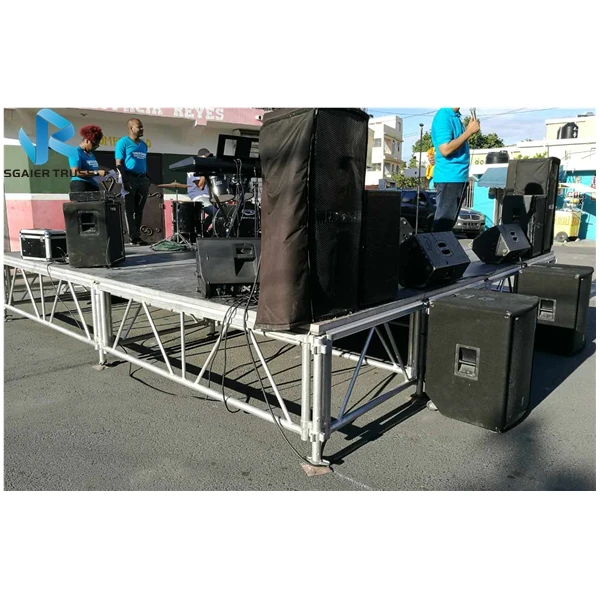 1.22m 2.44m Aluminum Concert Stage Podium 4X8 Foot Plywood Stage 4FT 8FT
