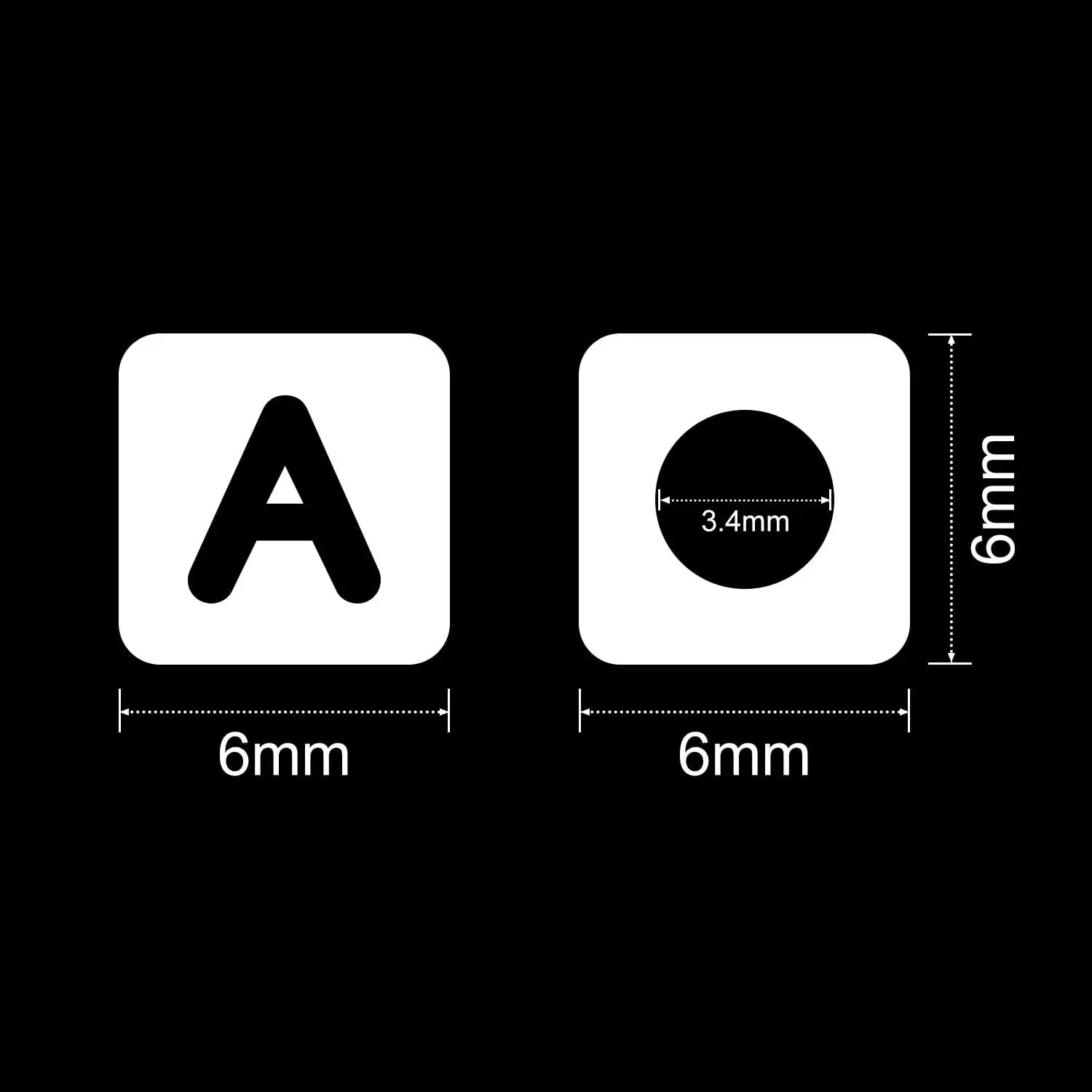 500g/bag  3000pcs Acrylic White Letter Beads Alphabet Beads for Jewelry Making DIY Necklace Bracelet (6mm)