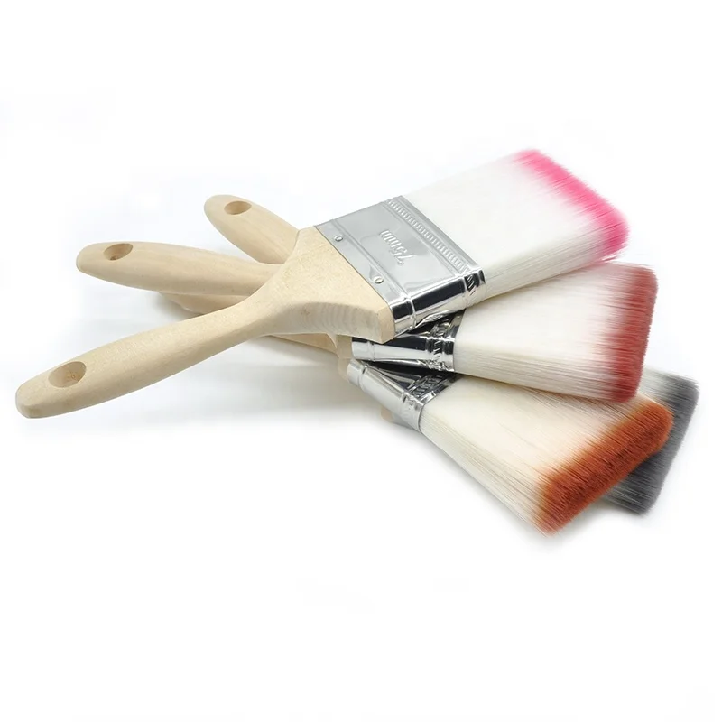 MSN-1234025 nylon wool paint brush white hair paint brushes best quality wooden handle paint brushes with different size