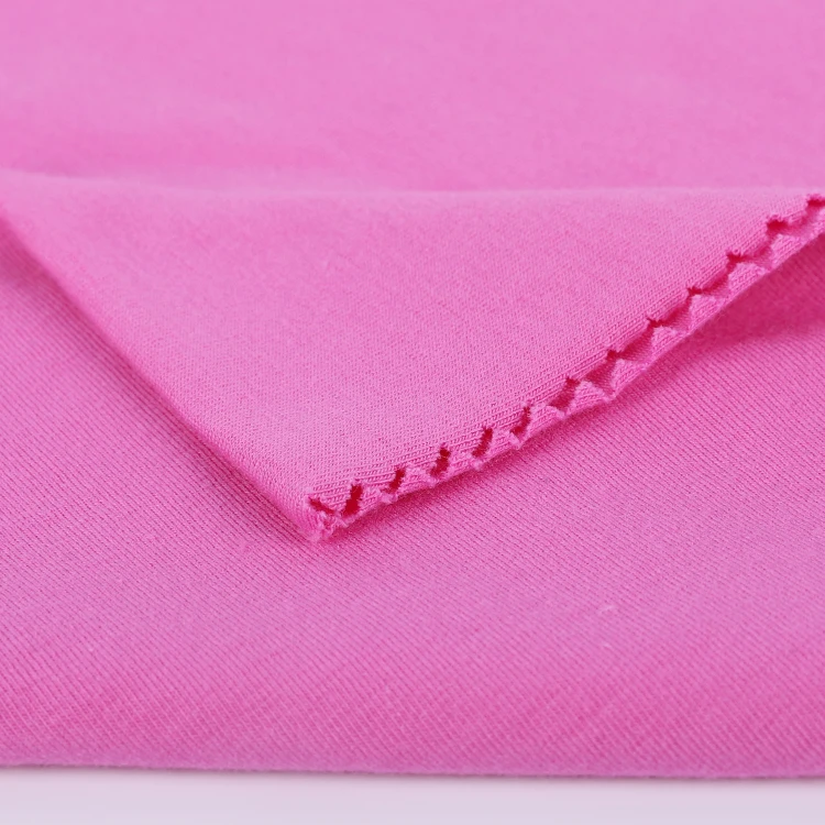 
High Quality Plain Pink Soft Cheap Summer Soft Stretchy 57% Cotton 38% Modal T Shirt Jersey Fabric Clothes 