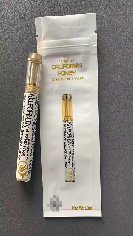 Одноразовая ручка вейп перезаряжаемый 1 мл распылитель тележки California Honey парогенератор CBD
