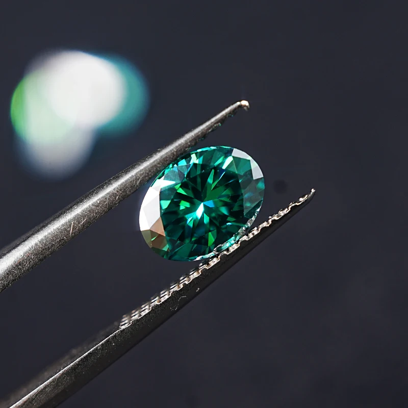 SICGEM INT Wholesale Price 5*7 mm 1 ct Oval Cut Green Color Moissanite