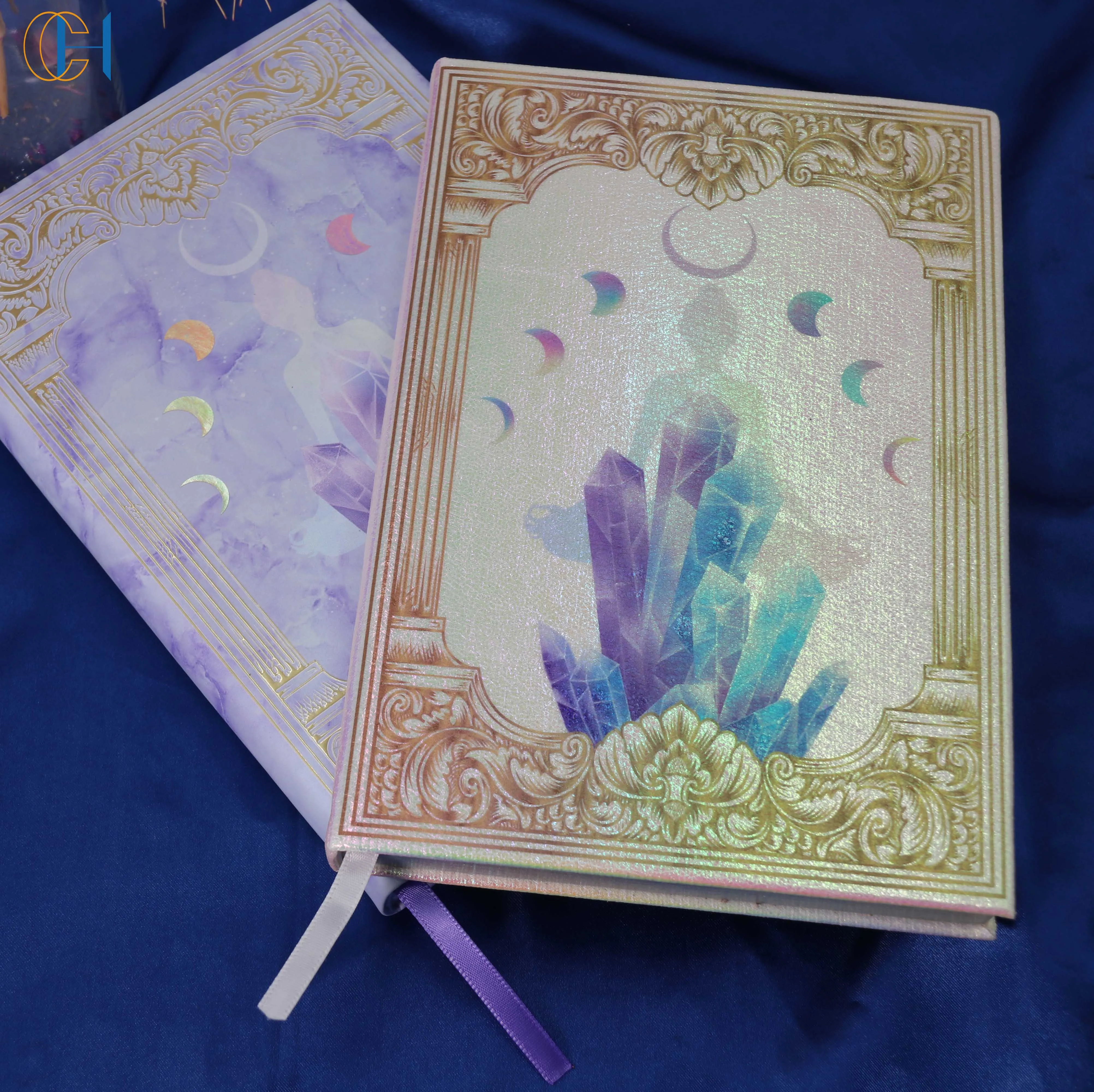 C&H Customized Stationary Gift Set Elegant Pen and Leather Cover Custom Print Crystal Magnetic A5 Journal