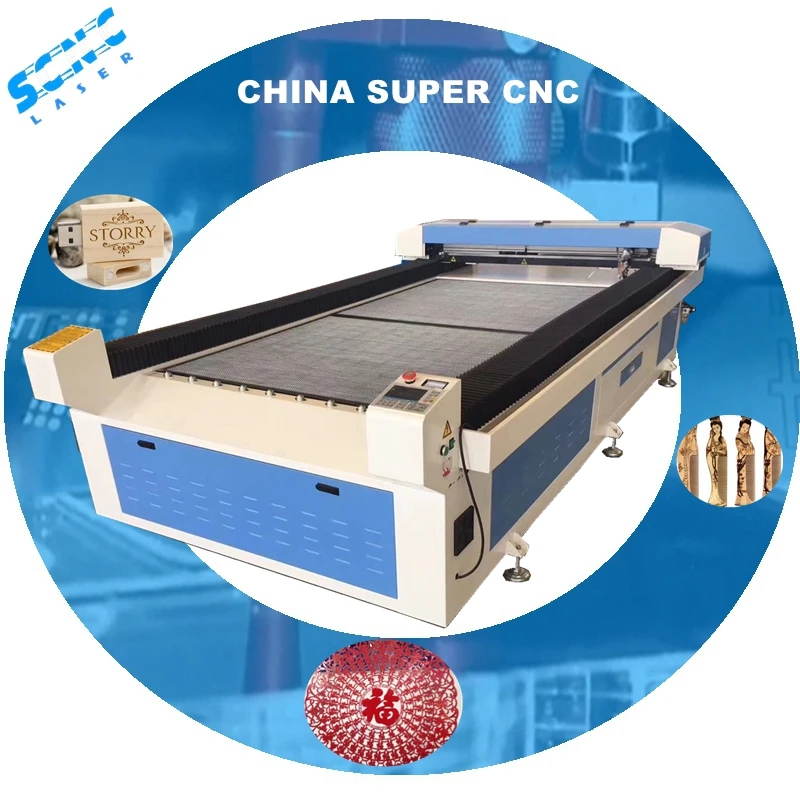 Supercnc ткань резиновая фанера стекло 500 Вт 600 1325 Лазерная резка для фанеры