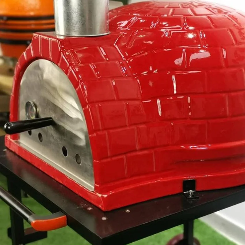 mosaic portable versatile charcoal ceramic tabletop stone base outdoor wood fired pizza oven kamado