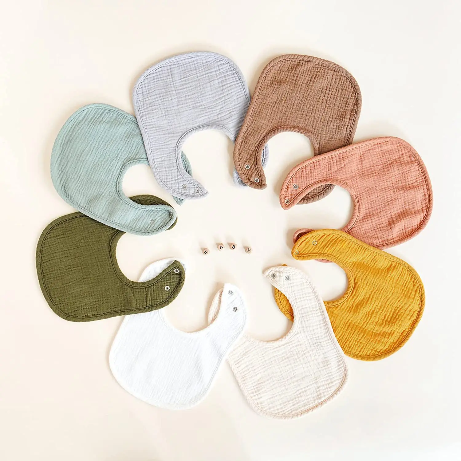 factory new design washable reusable Strong water absorption Baby Cotton Muslin Bibs