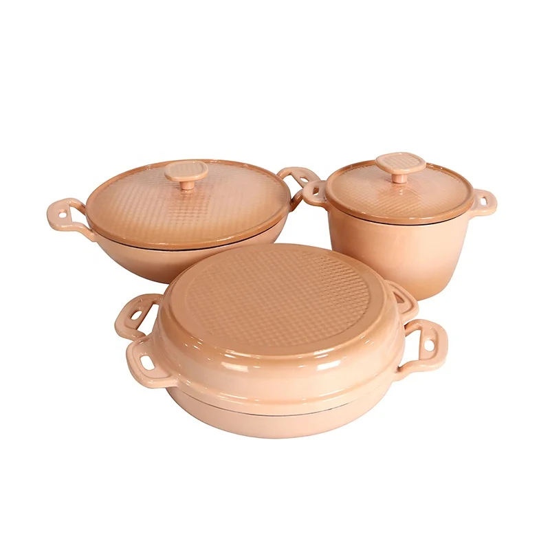 Kitchenware Enamel Cookware 6-Piece Cast Iron Pots and Pans Set Manufacturer