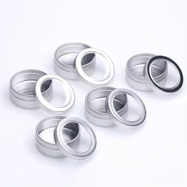 10g metal aluminum round cosmetic skylight cream candle screw top powder tin jar with lid