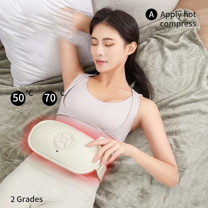 Rechargeable Warm Waist Belt For Lady Home Use Menstrual Heating Massage Period Pain Relief Portable Belly Massage Machine