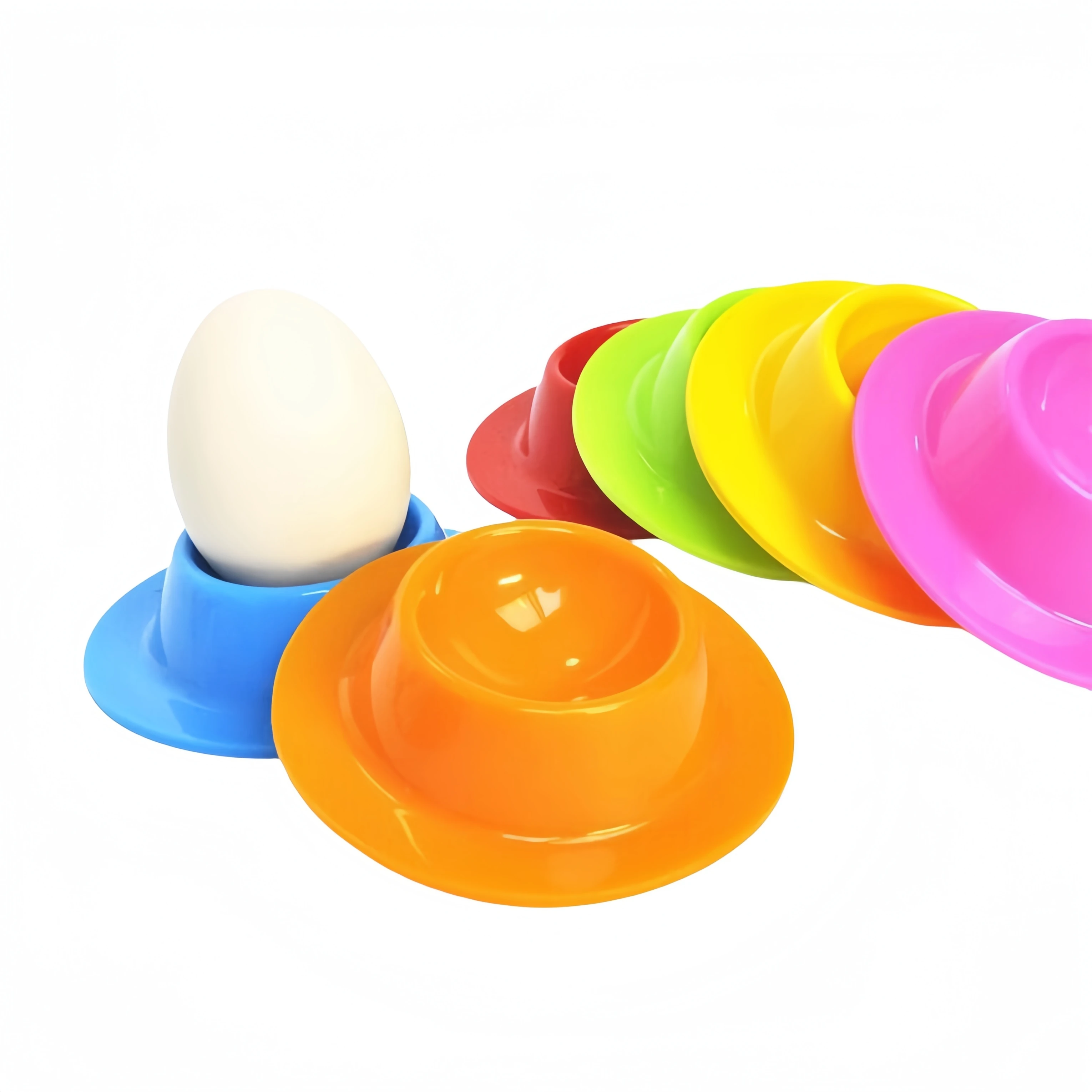 Multiple solid colors Non-slip Food grade Silicone Egg Holder for kitchen gift silicone egg tray