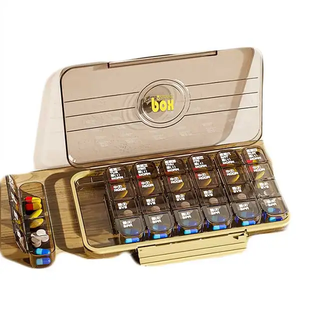 Xing You 7 days plastic pill box  large wholesale child proof  portable 7 grid pill box