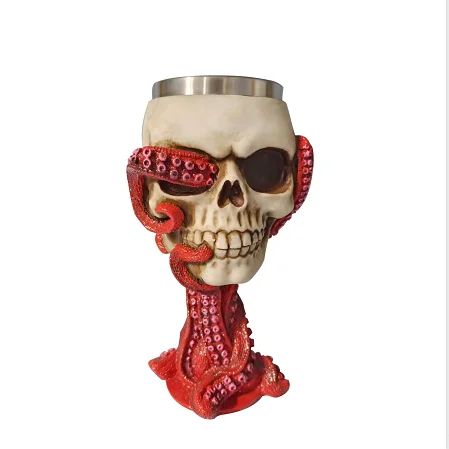 Halloween Red Octopus foot mug 3D tall resin cup Octopus resin stainless steel cup