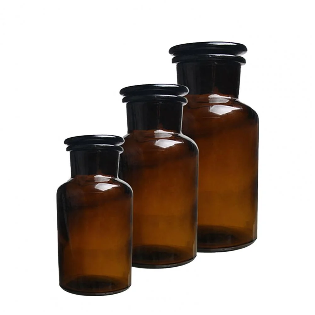 30/60/125/250/500ml Brown Wide-Mouth Reagent Bottle Storage Jar Lab Supplies Wide-Mouth Reagent Bottle Storage Jar Lab Supplies