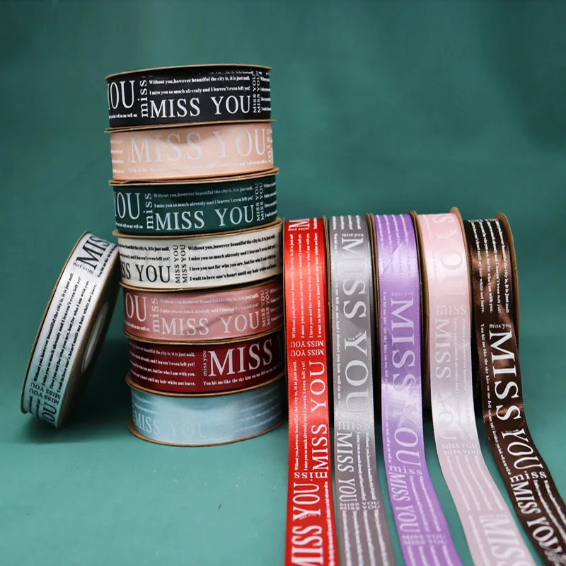 1.5inch 38mm China Supplier Wholesale custom ribbon with logo Polyester printed Satin Ribbon for gift wrapping