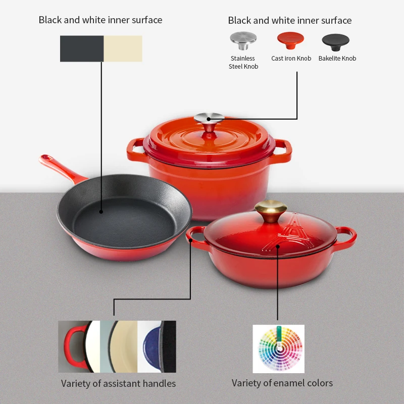 SJP013 Sale Cookware Enamel Dutch Oven non stick cast iron pots manufacturer Cooking Kitchen chicken oven