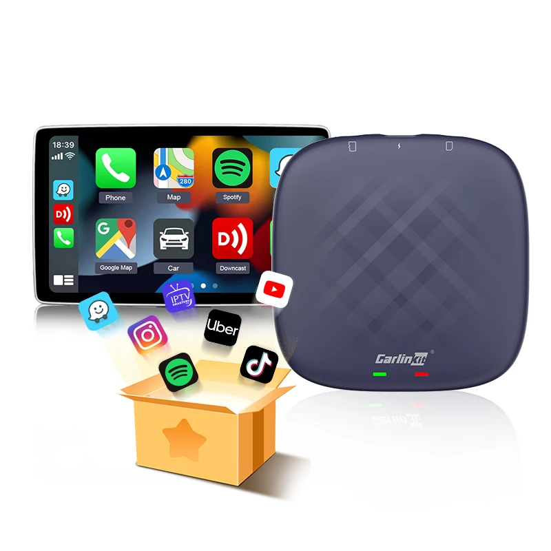 Carlinkit carplay ai box 4 + 64 ГБ беспроводной адаптер мультимедийный бокс android auto Portable