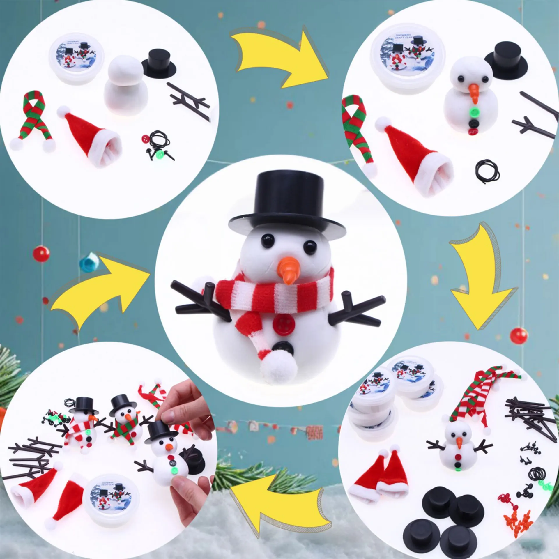 snowman clay crafts diy arts and crafts ideas for kids xmas party favors stocking stuffers gifts christmas crafts
