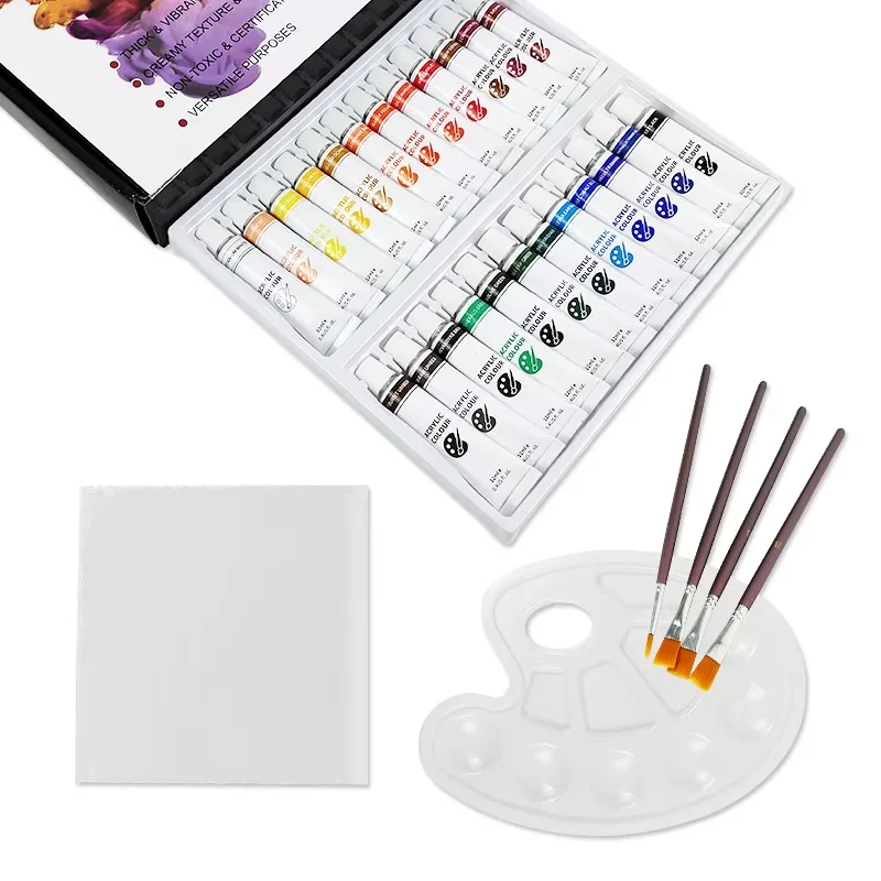 KHY Professional 24 Colors Oil Color for Painting Set Acrylic Tube Paint Eco-Friendly Acrylic Oil Watercolor Acrylic Painting